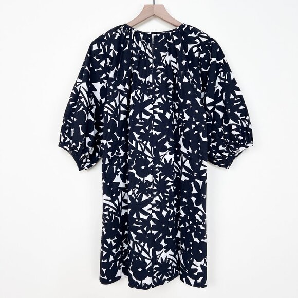 Everlane Seersucker Floral Puff Sleeve Mini Dress Scandinavian Summer Sundress - Picture 11 of 12